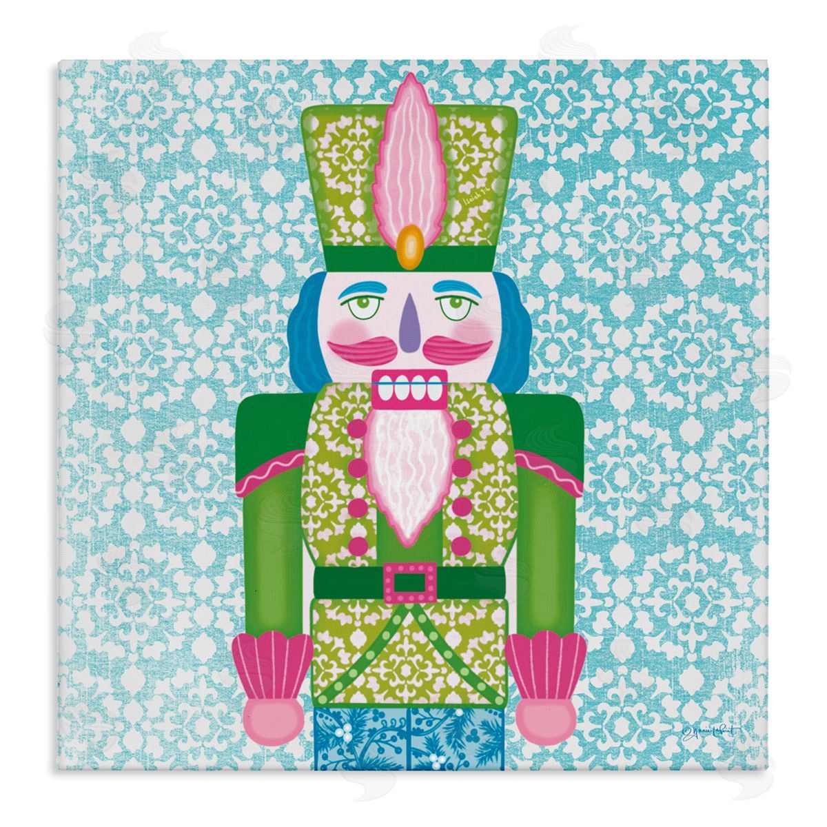 Annie LaPoint Bright Hued Seasonal Nutcracker Canvas Wall Art Print