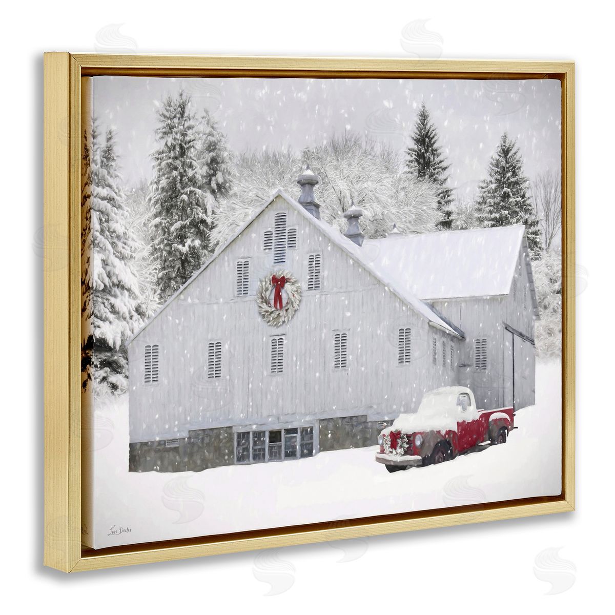 Lori Deiter | Red Truck & Snowy Farmhouse
