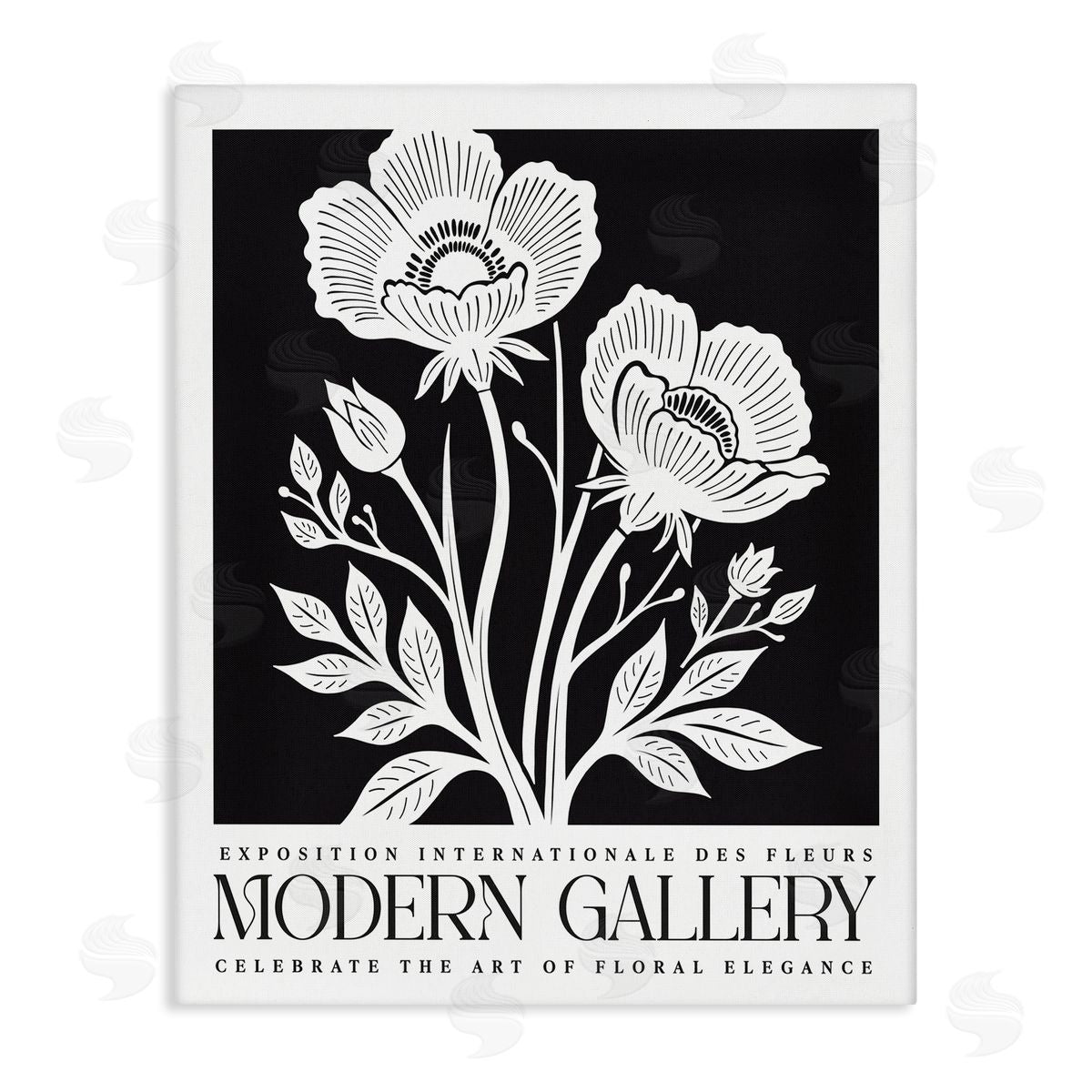 Lettered and Lined | Modern Gallery Flowers on Black