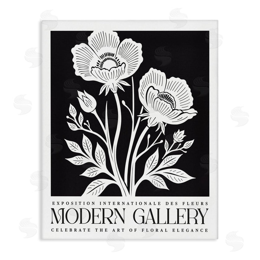 Lettered and Lined | Modern Gallery Flowers on Black