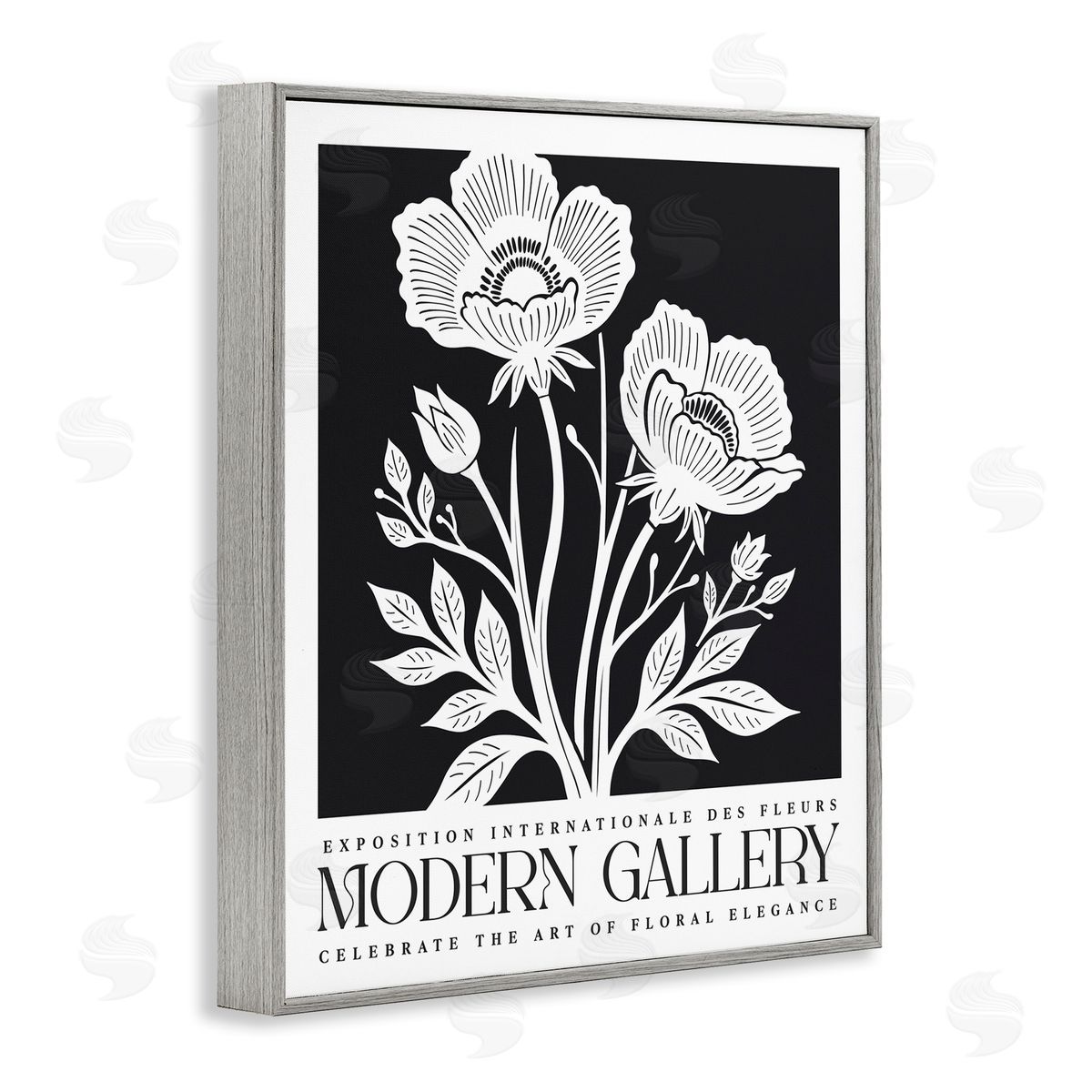 Lettered and Lined | Modern Gallery Flowers on Black