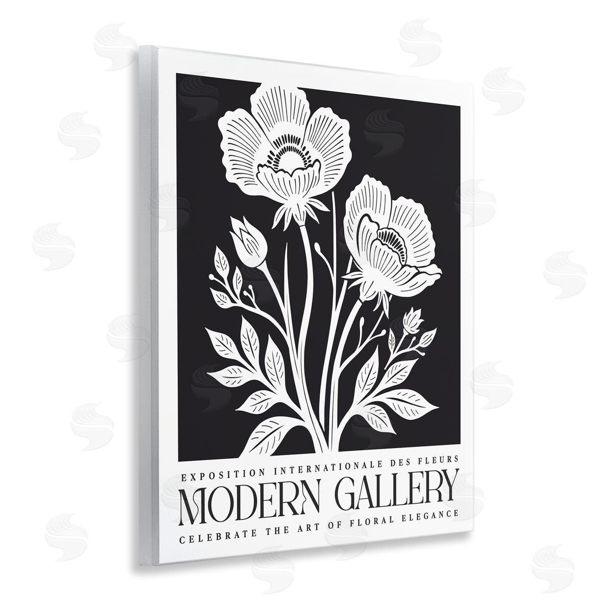 Lettered and Lined | Modern Gallery Flowers on Black