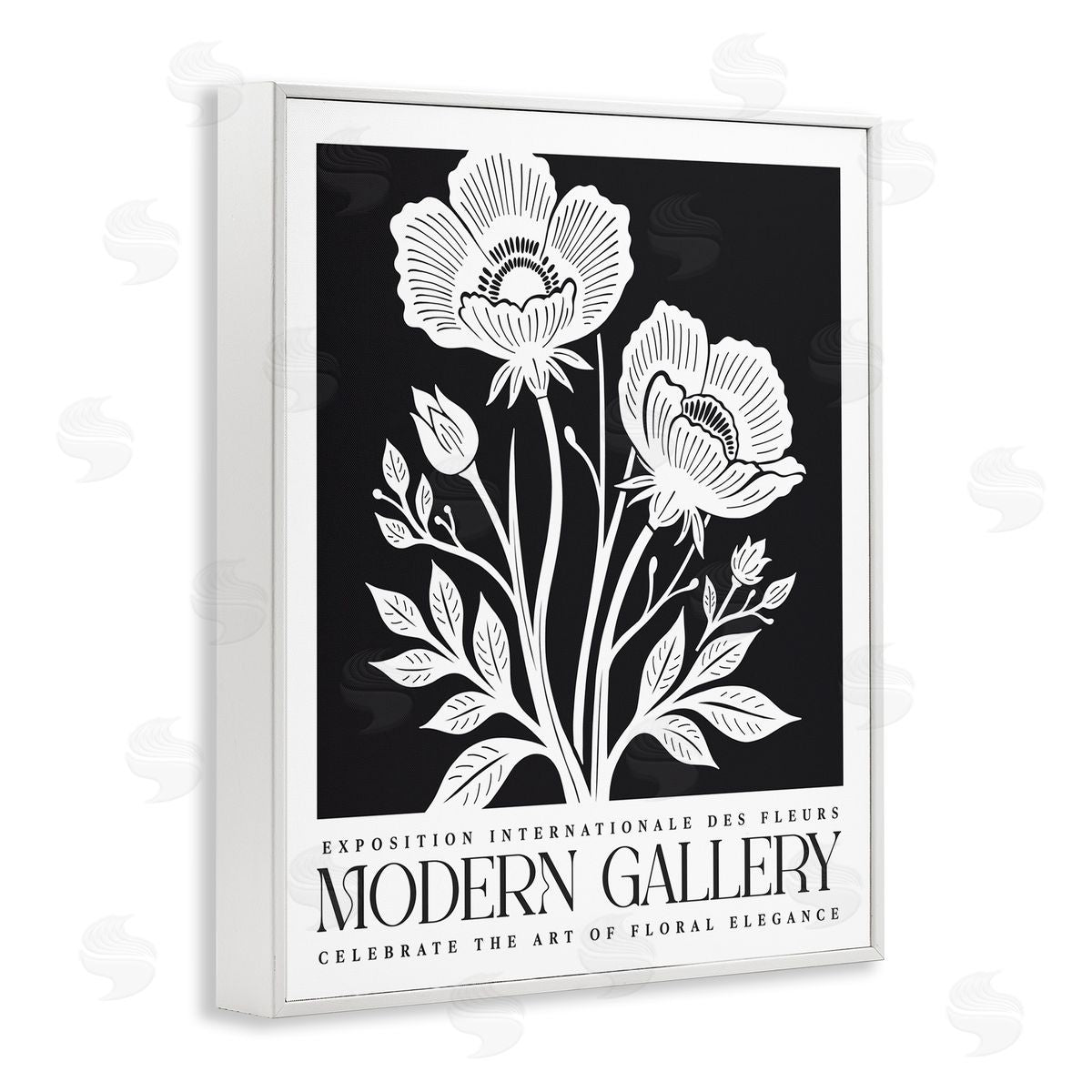 Lettered and Lined | Modern Gallery Flowers on Black