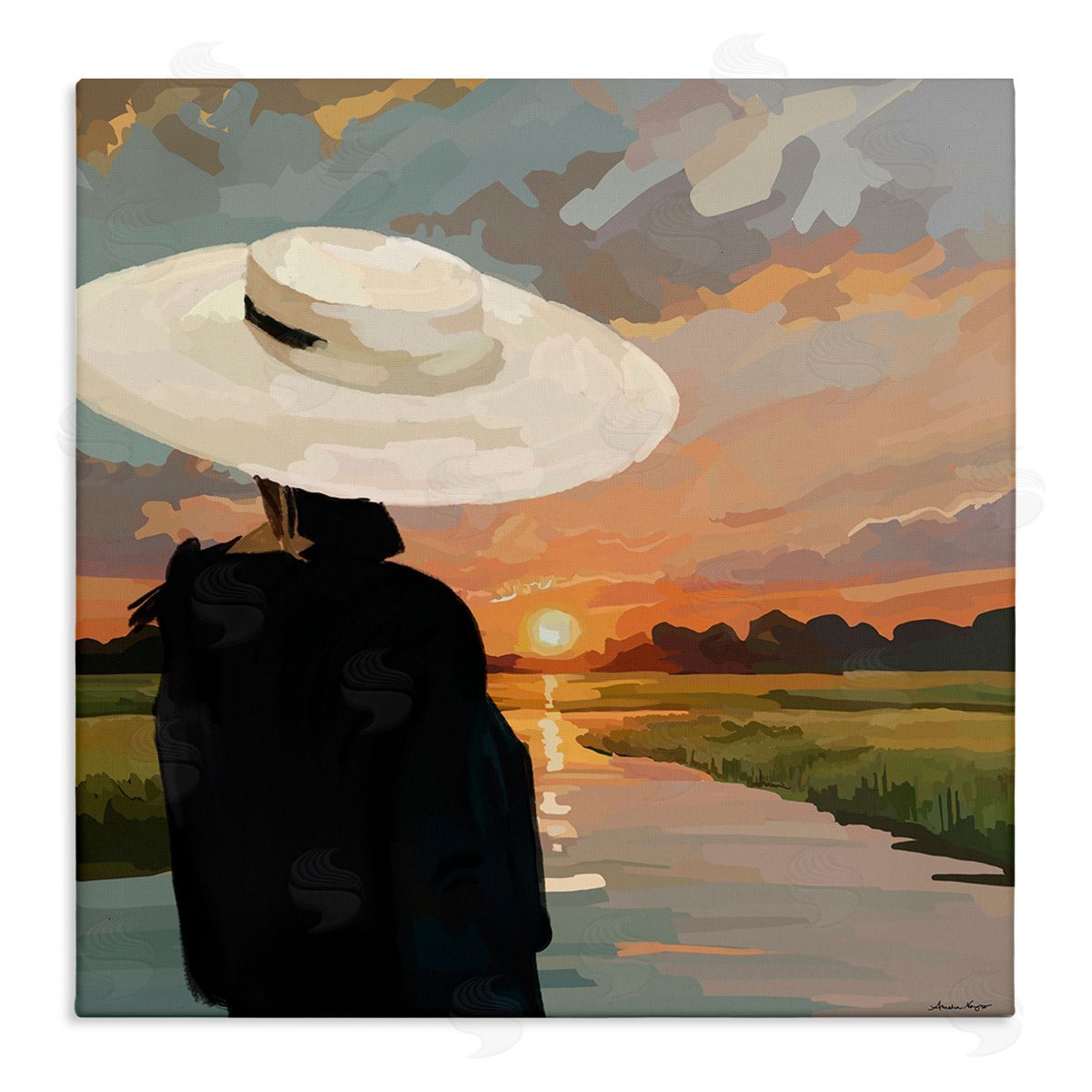 Amelia Noyes | Fashionable Woman Watching Sunset