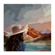 Amelia Noyes | Vibrant Mountain View with Girl