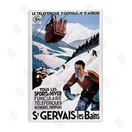 Marcus Jules | Vintage Skiing Slopes Poster