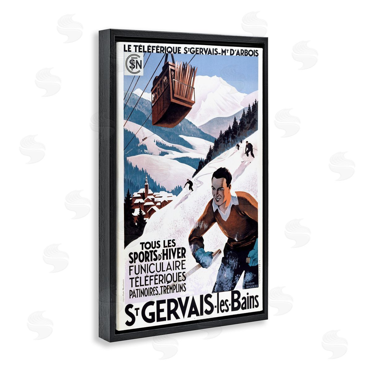 Marcus Jules | Vintage Skiing Slopes Poster