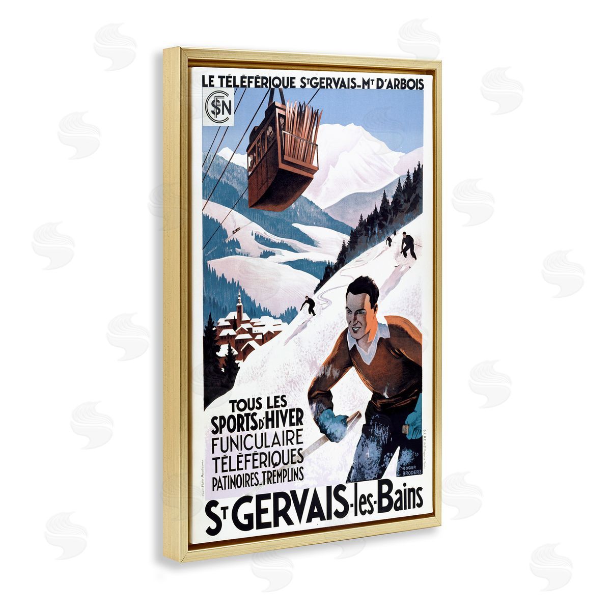 Marcus Jules | Vintage Skiing Slopes Poster