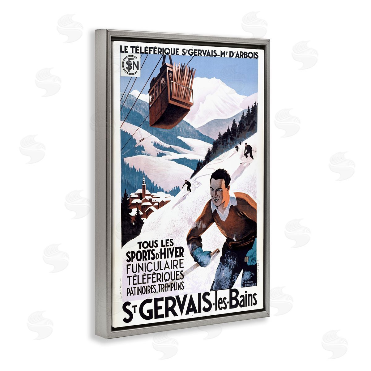 Marcus Jules | Vintage Skiing Slopes Poster