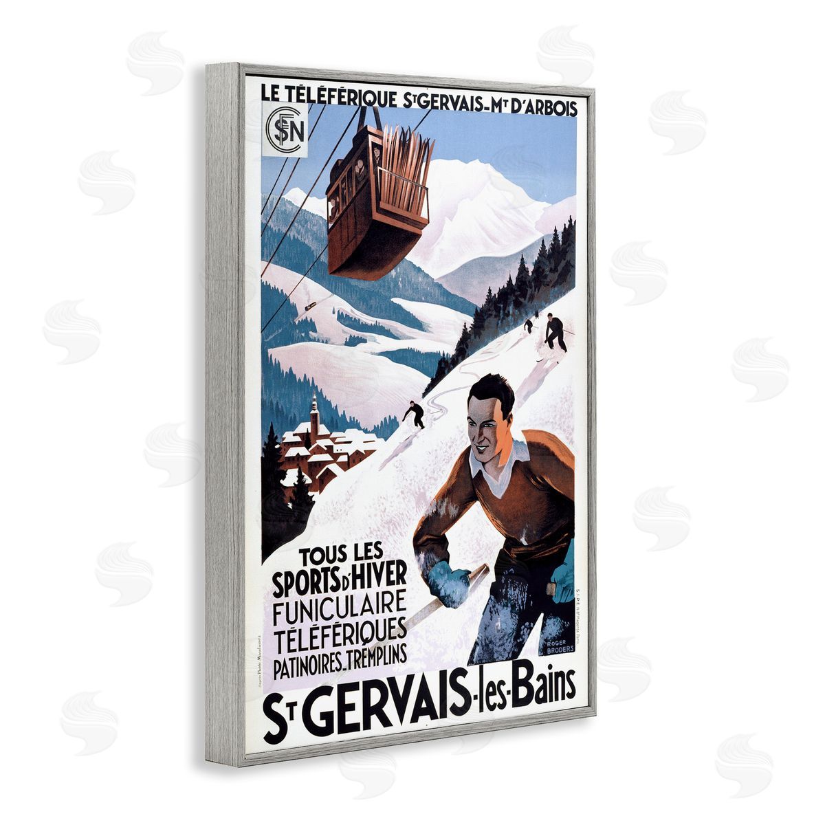 Marcus Jules | Vintage Skiing Slopes Poster