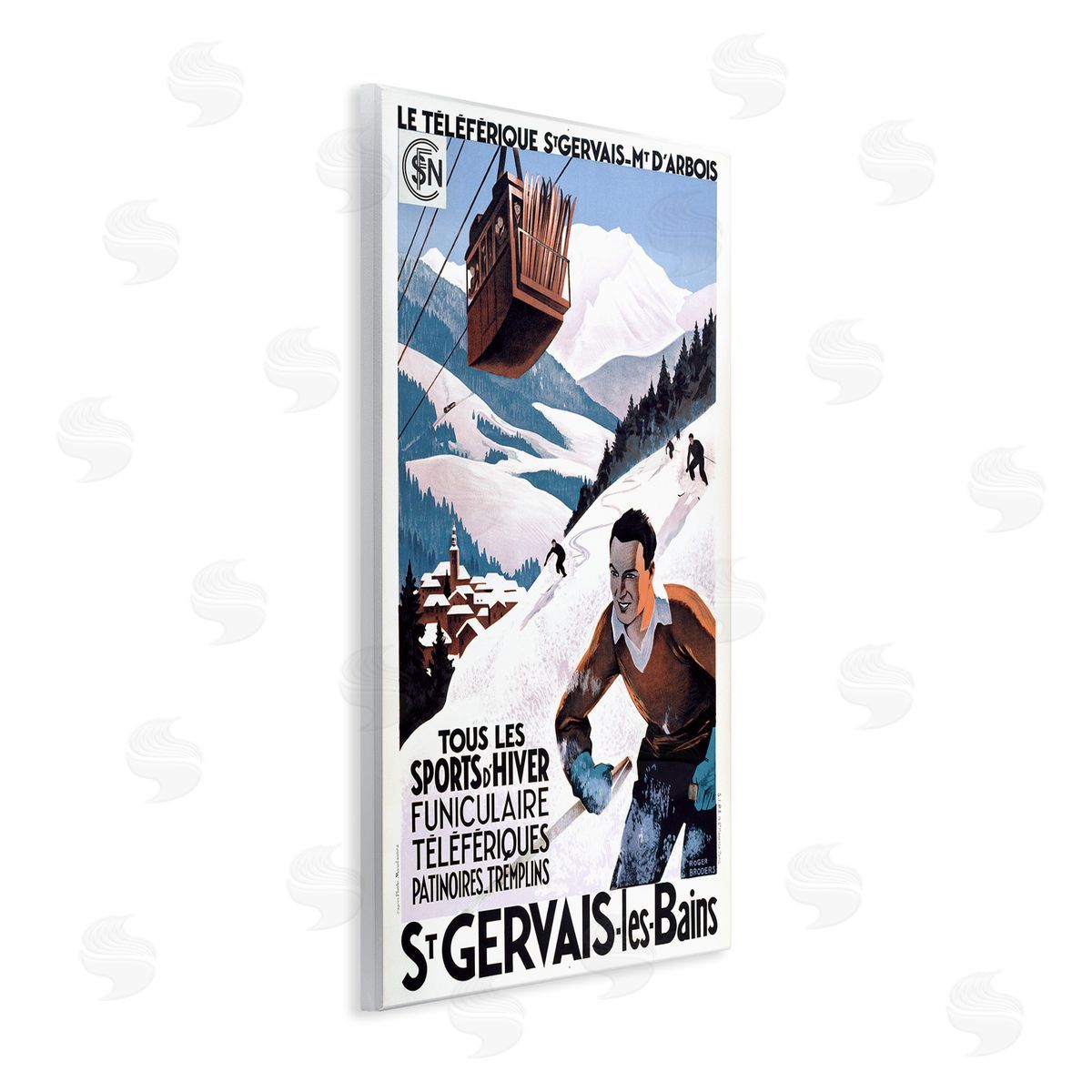 Marcus Jules | Vintage Skiing Slopes Poster