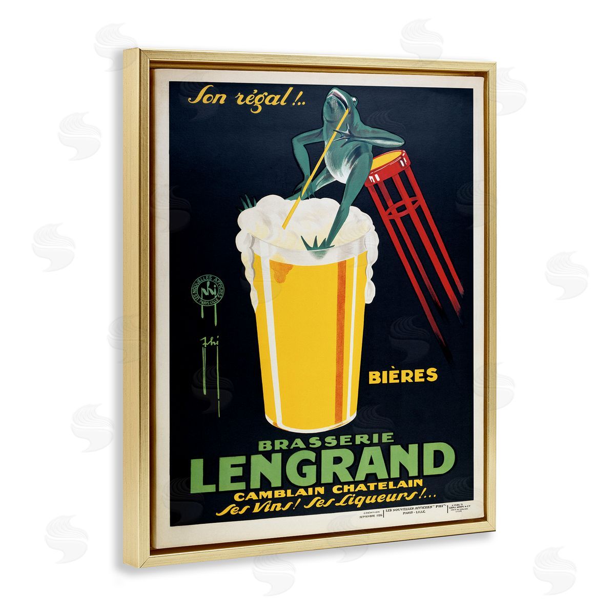 Marcus Jules | Antique Frog & Beer Advertisement