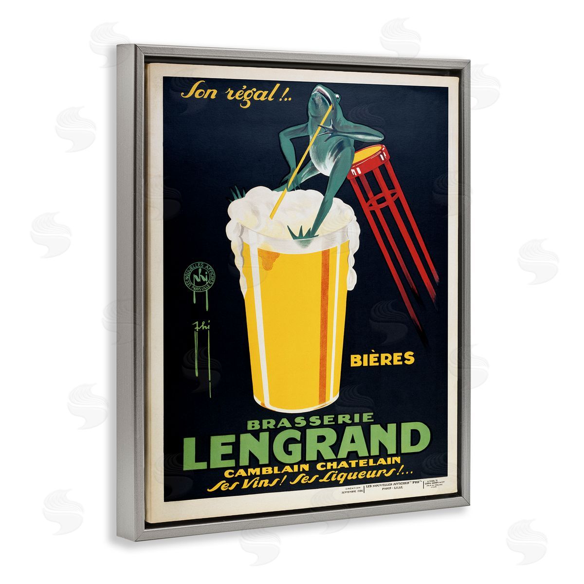 Marcus Jules | Antique Frog & Beer Advertisement