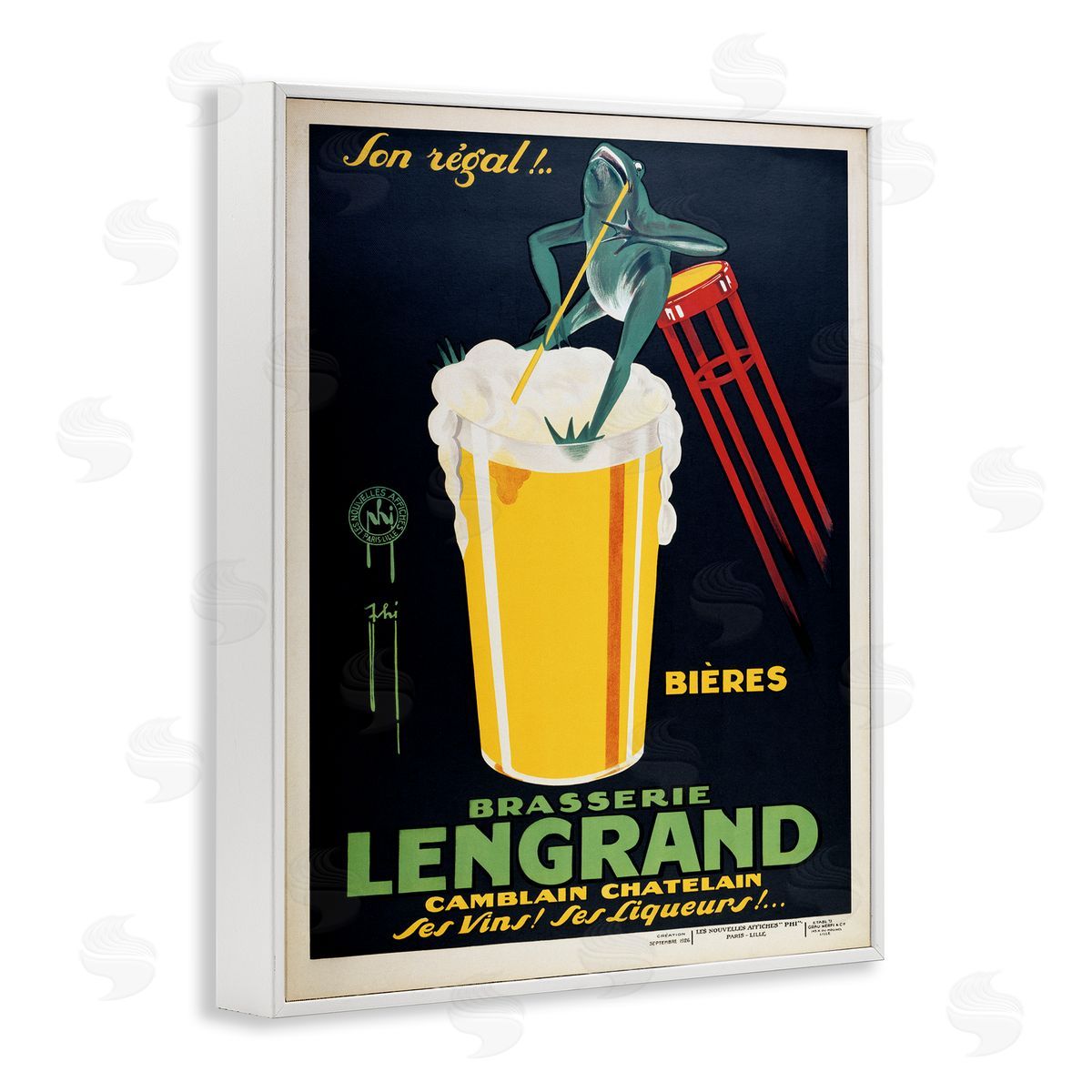 Marcus Jules | Antique Frog & Beer Advertisement
