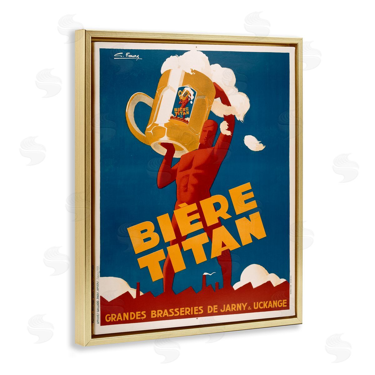 Marcus Jules | Antique Holding Beer Advertisement