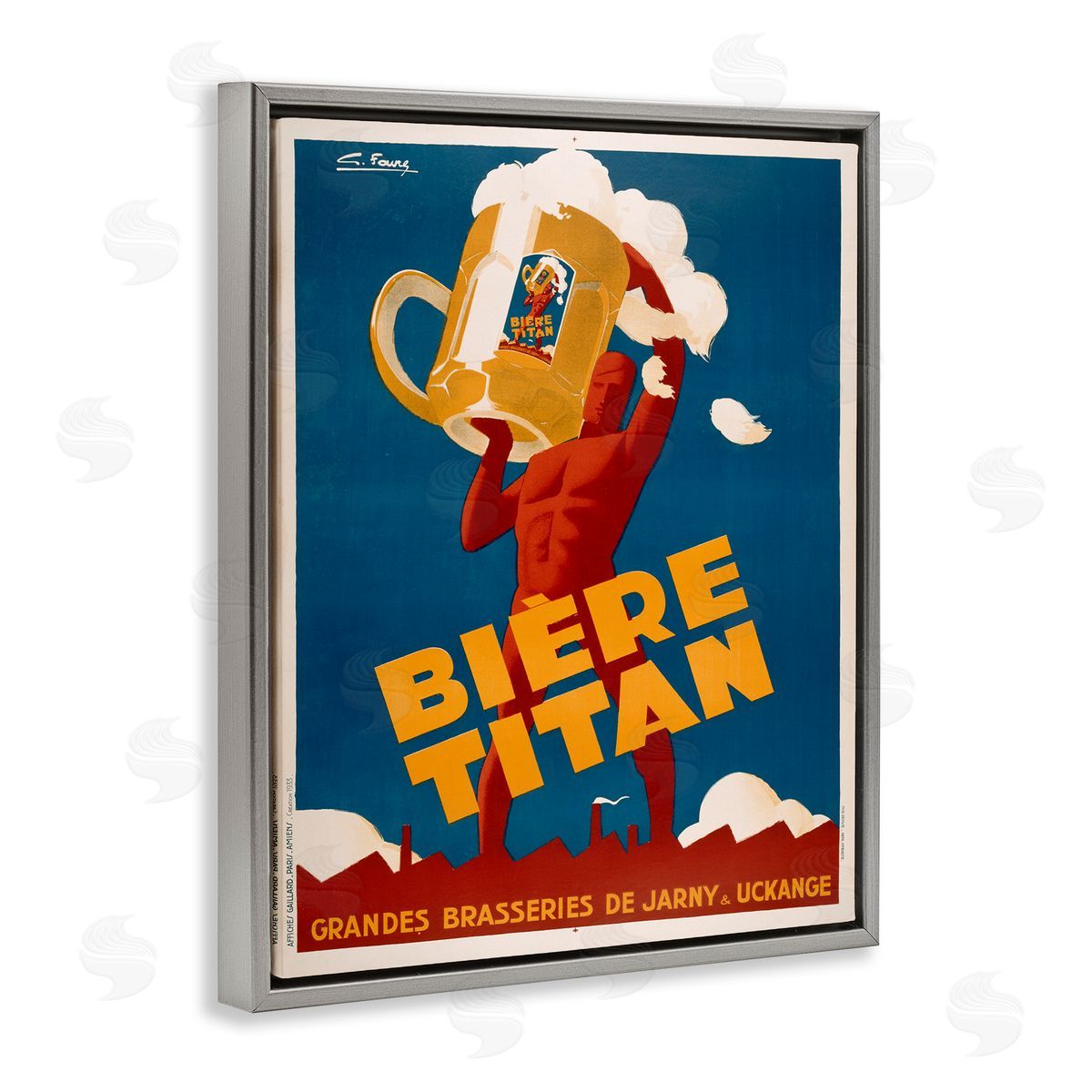 Marcus Jules | Antique Holding Beer Advertisement