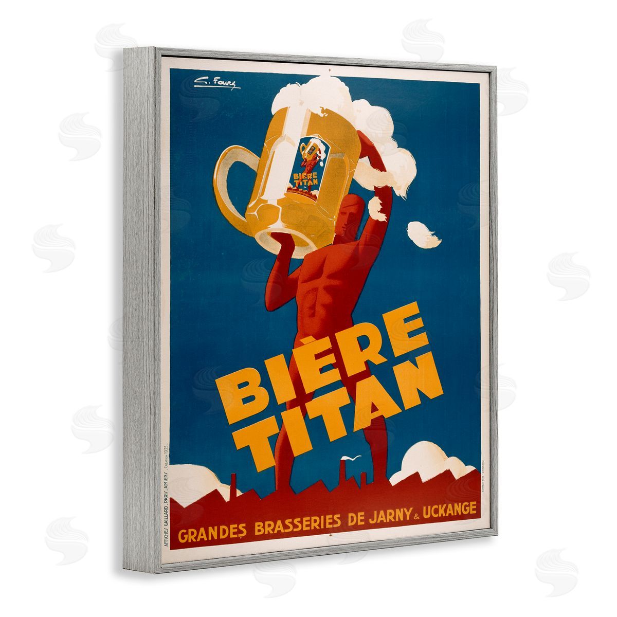 Marcus Jules | Antique Holding Beer Advertisement