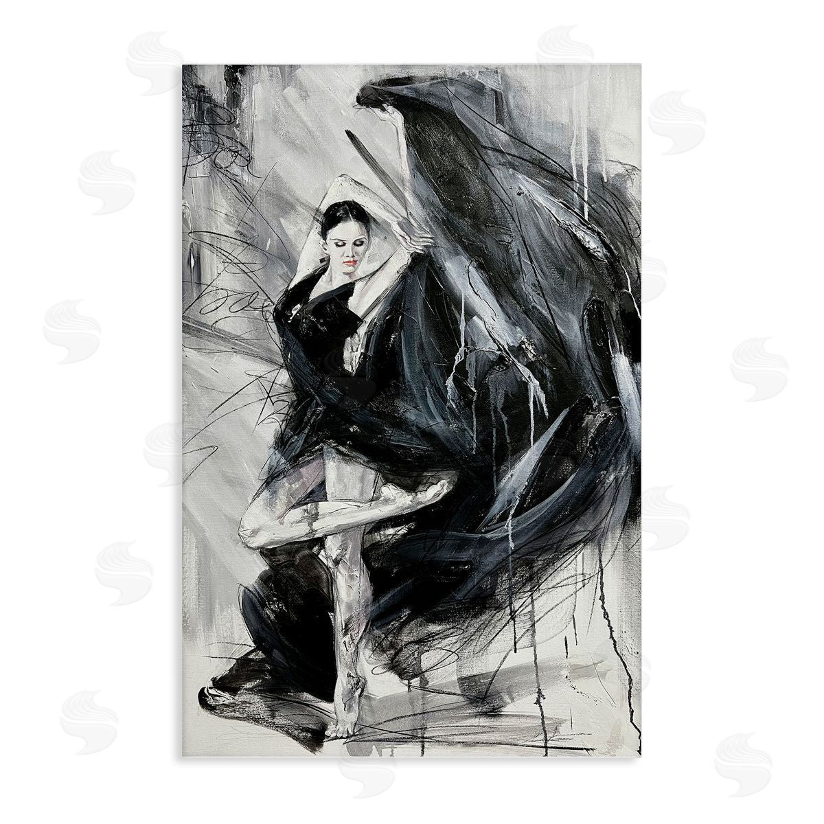 Elegant Dancer Abstract Canvas Wall Art, Home Decor by Lucille Lee