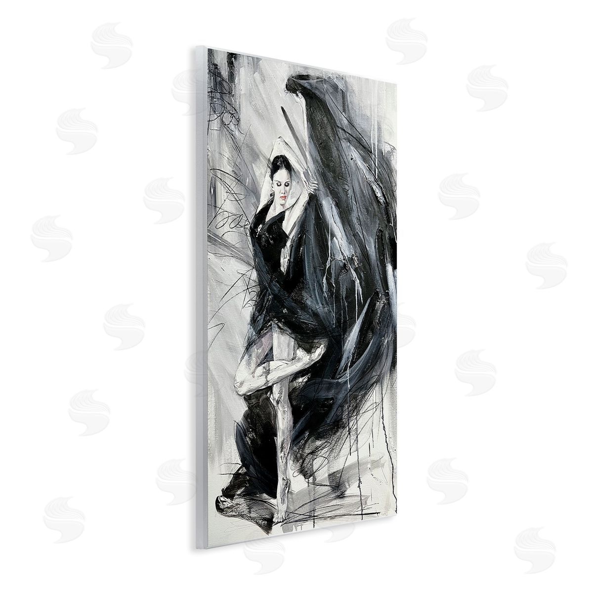 Elegant Dancer Abstract Wood Plaque Wall Art, Home Decor by Lucille Lee