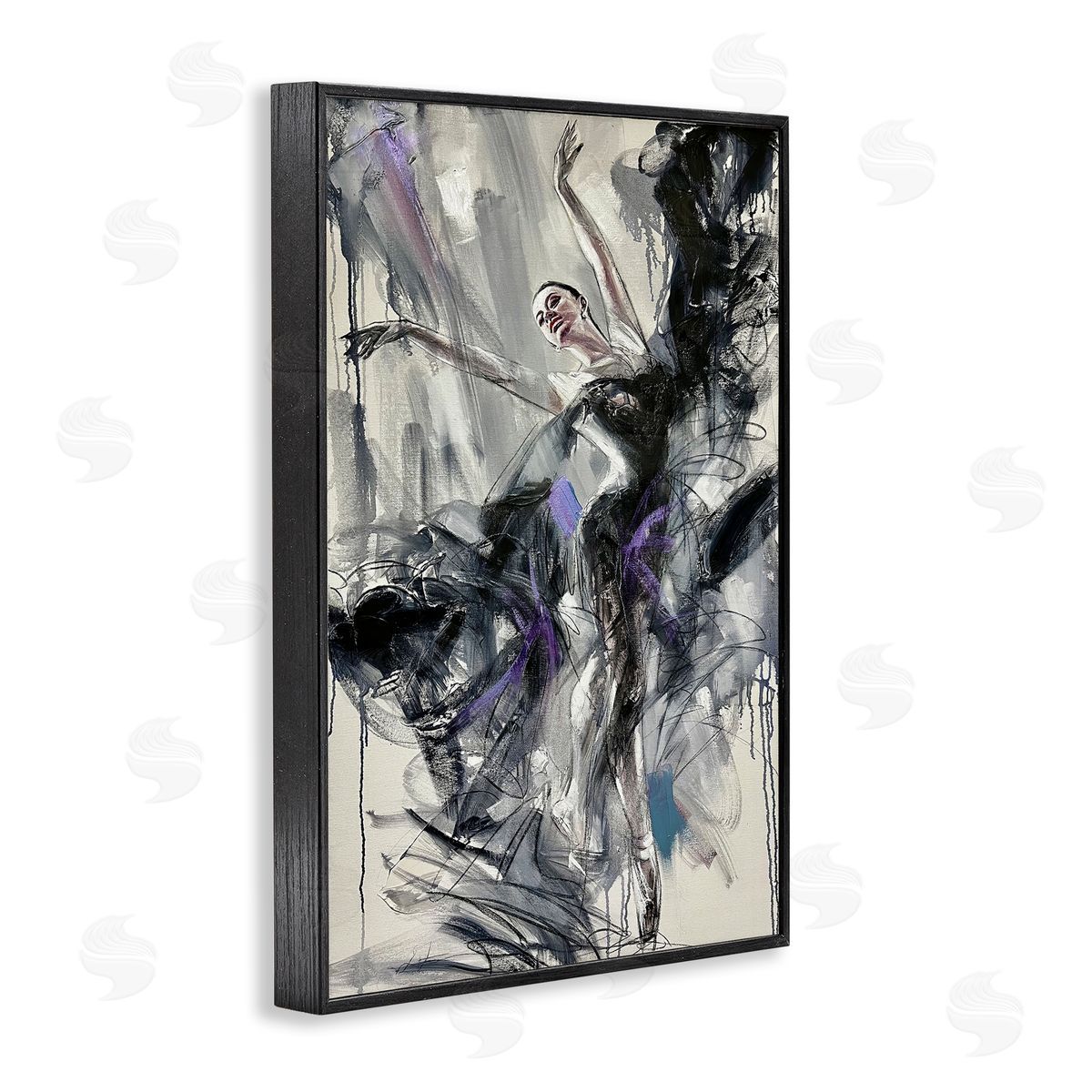 Abstract Elegance Dancer Black Frame Print Wall Art, Home Decor by Lucille Lee