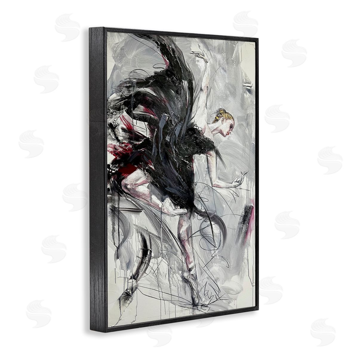 Modern Elegance Dancer Black Frame Print Wall Art, Home Decor by Lucille Lee