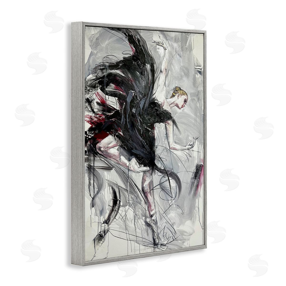 Modern Elegance Dancer Grey Frame Print Wall Art, Home Decor by Lucille Lee
