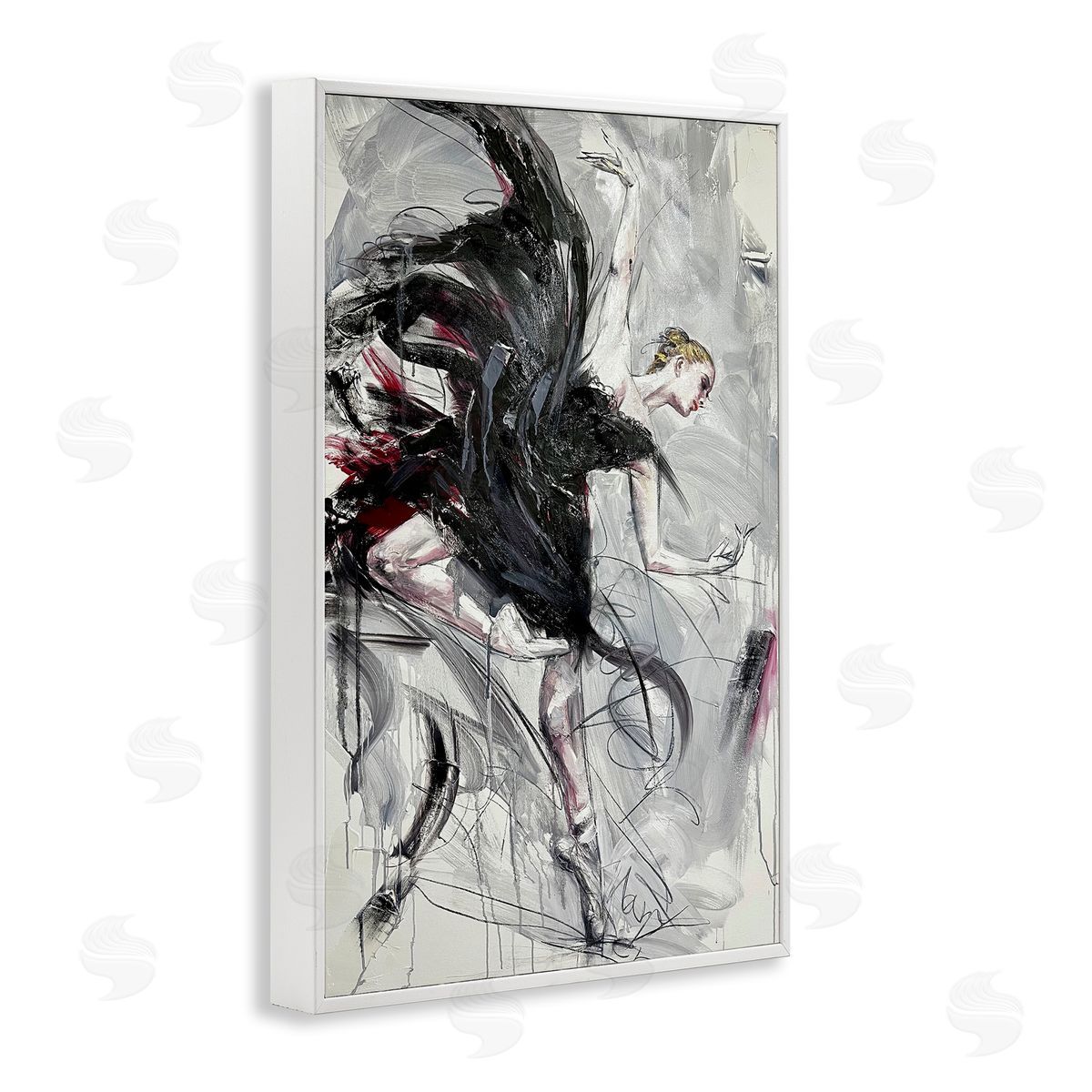 Modern Elegance Dancer White Frame Print Wall Art, Home Decor by Lucille Lee