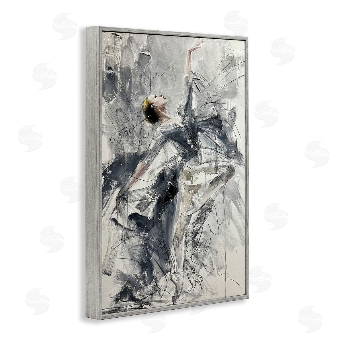 Elegant Pose Dancer Grey Frame Print Wall Art, Home Decor by Lucille Lee