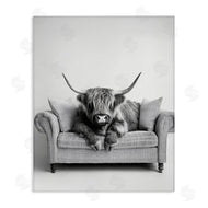 Petal Prints Design | Highland Cattle on Couch