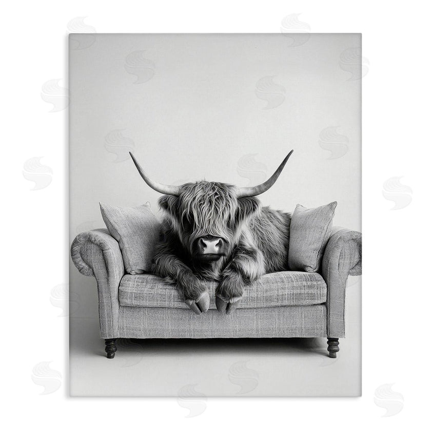 Petal Prints Design | Highland Cattle on Couch