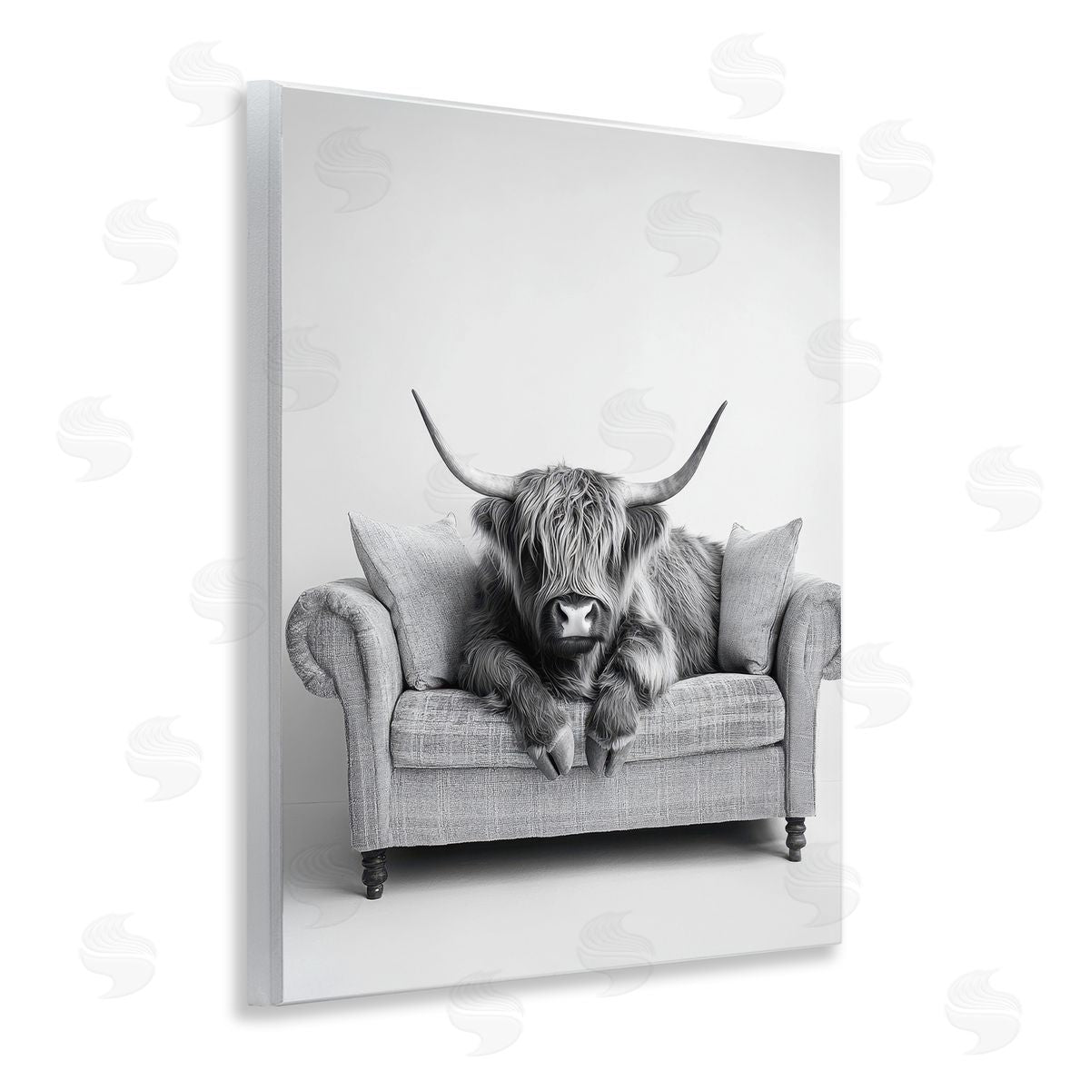 Petal Prints Design | Highland Cattle on Couch