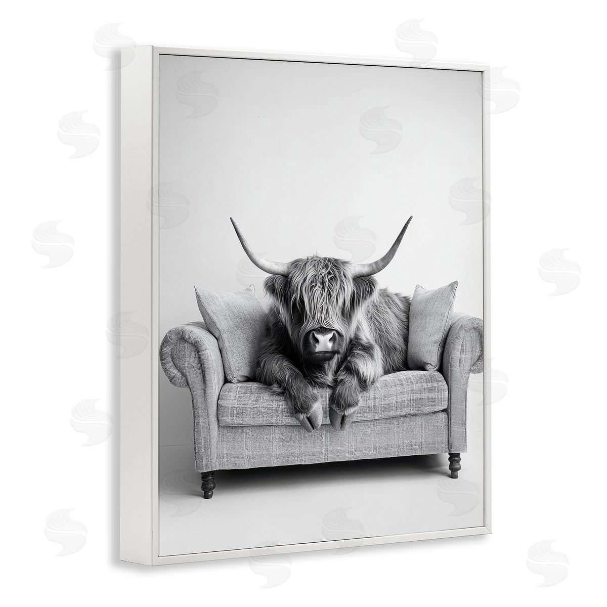 Petal Prints Design | Highland Cattle on Couch