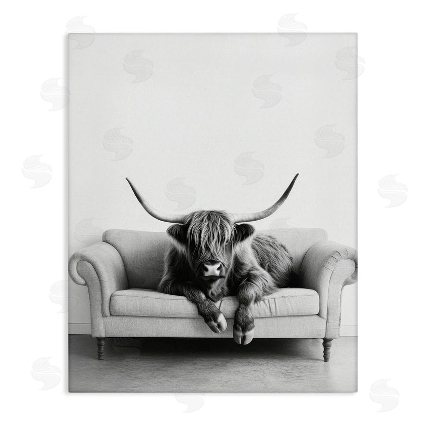Petal Prints Design | Highland Cow on Couch