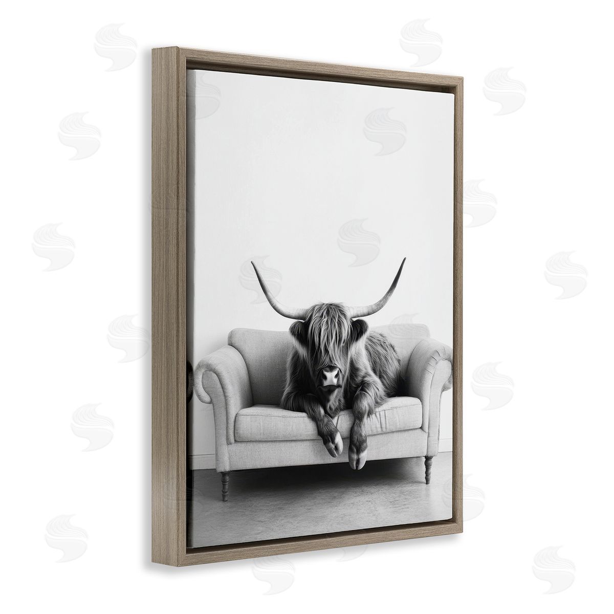 Petal Prints Design | Highland Cow on Couch