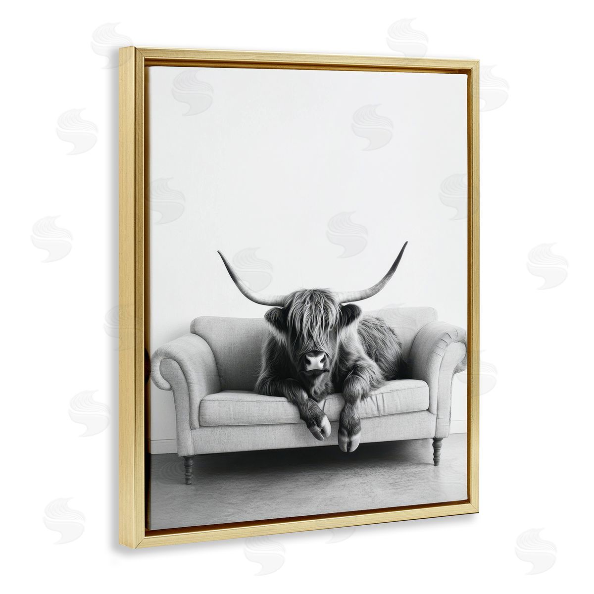 Petal Prints Design | Highland Cow on Couch