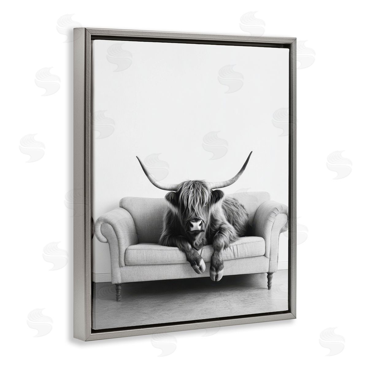 Petal Prints Design | Highland Cow on Couch