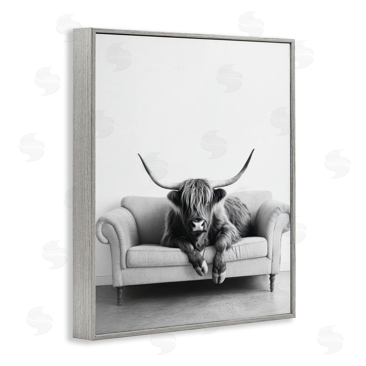 Petal Prints Design | Highland Cow on Couch