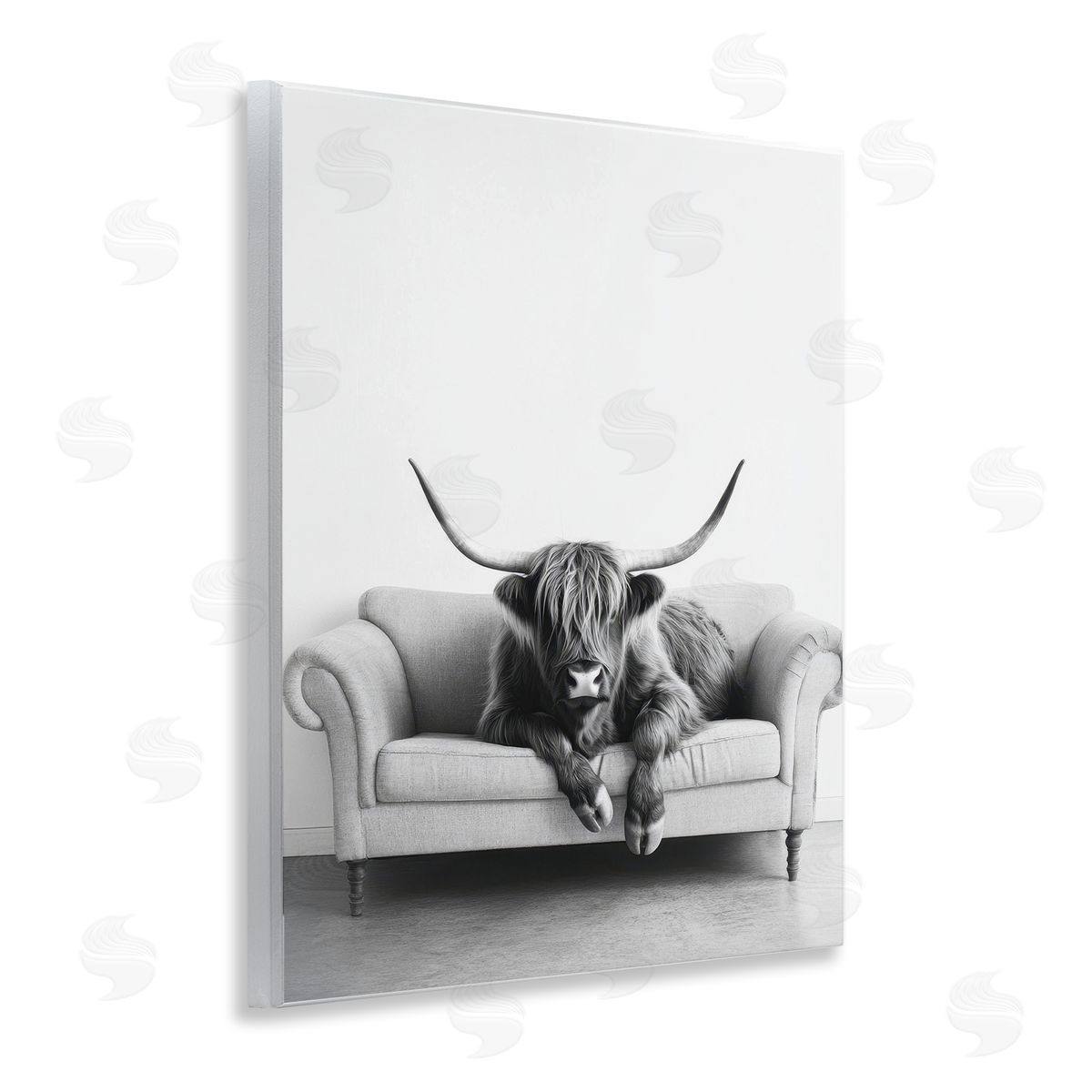 Petal Prints Design | Highland Cow on Couch
