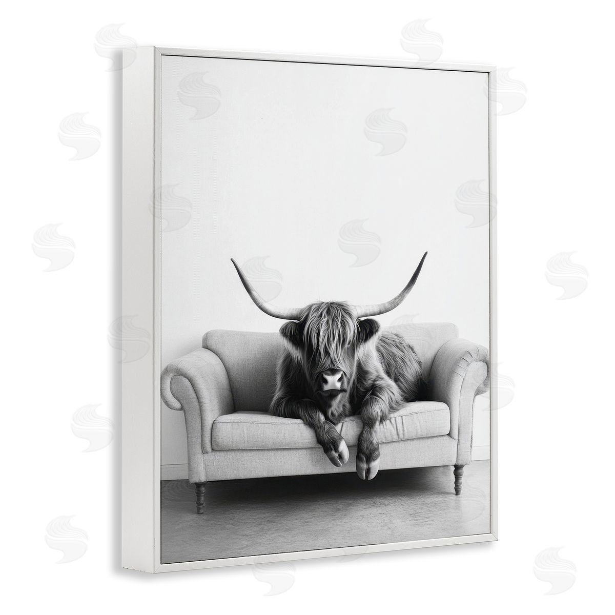 Petal Prints Design | Highland Cow on Couch