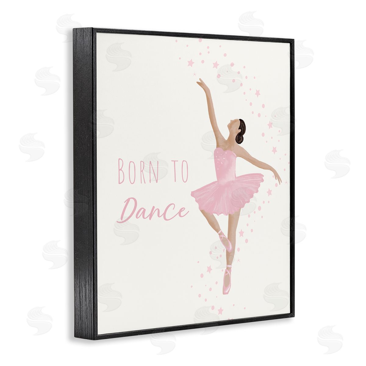 Born To Dance Ballerina Black Frame Print Wall Art, Home Decor by Chen Alyesh
