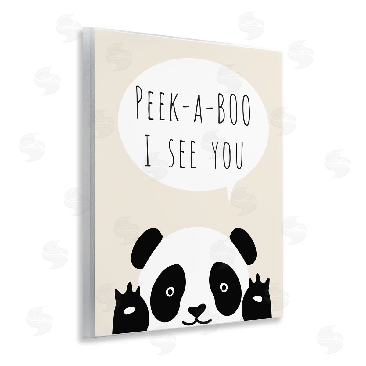 Peek-a-Boo Panda Bear Wood Plaque Wall Art, Home Decor by Chen Alyesh