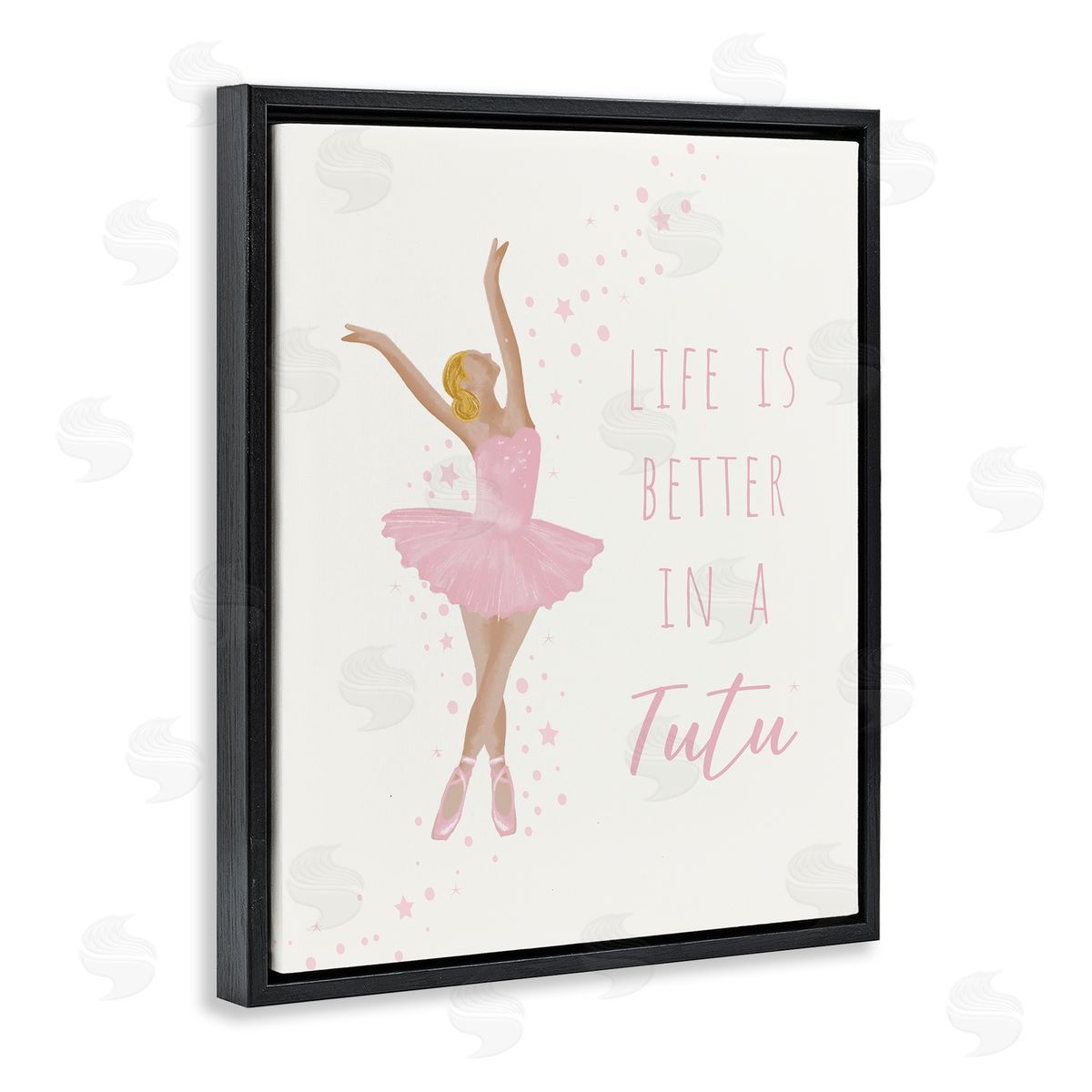 Life Is Better In Tutu Black Floating Frame Canvas Wall Art, Home Decor by Chen Alyesh