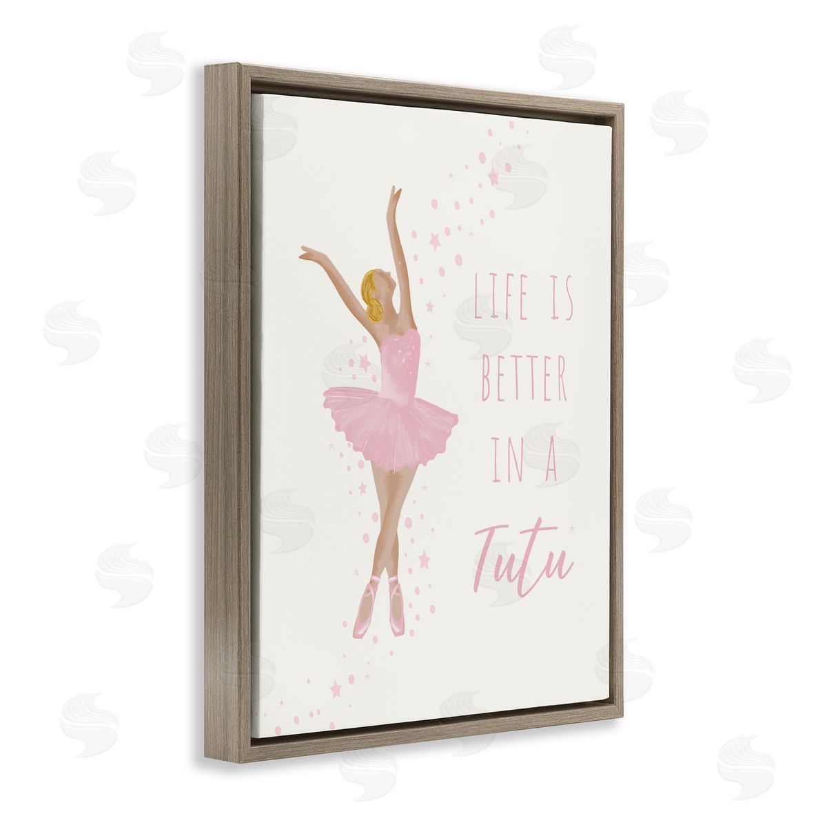 Life Is Better In Tutu Brown Floating Frame Canvas Wall Art, Home Decor by Chen Alyesh