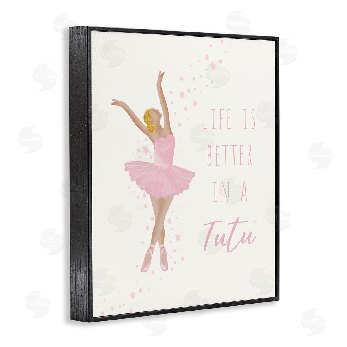Life Is Better In Tutu Black Frame Print Wall Art, Home Decor by Chen Alyesh