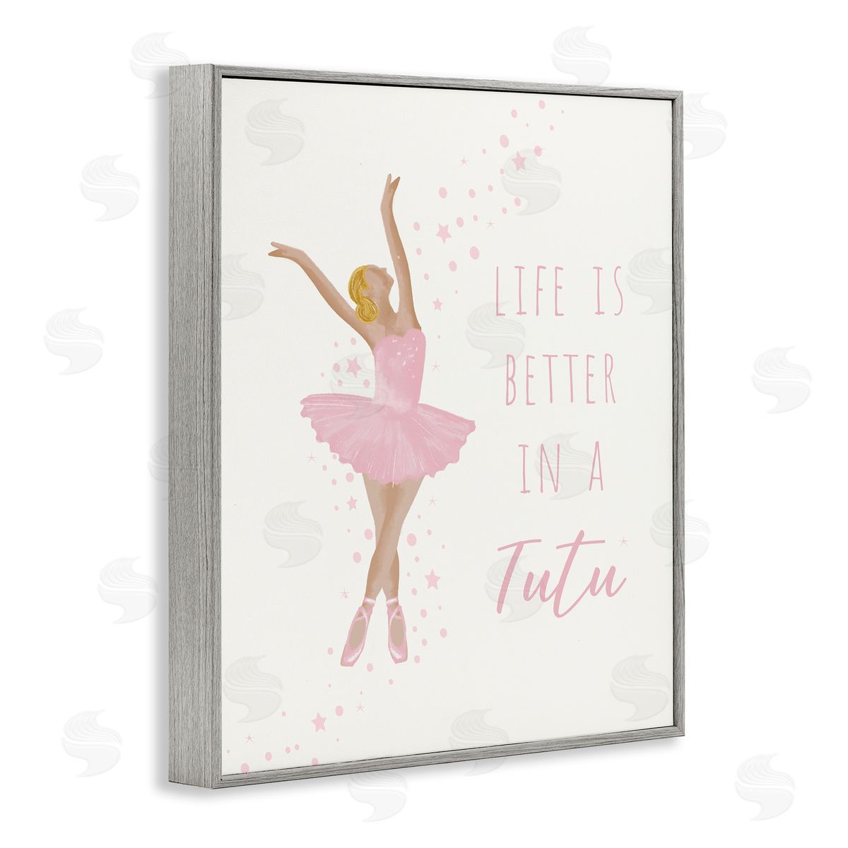 Life Is Better In Tutu Grey Frame Print Wall Art, Home Decor by Chen Alyesh