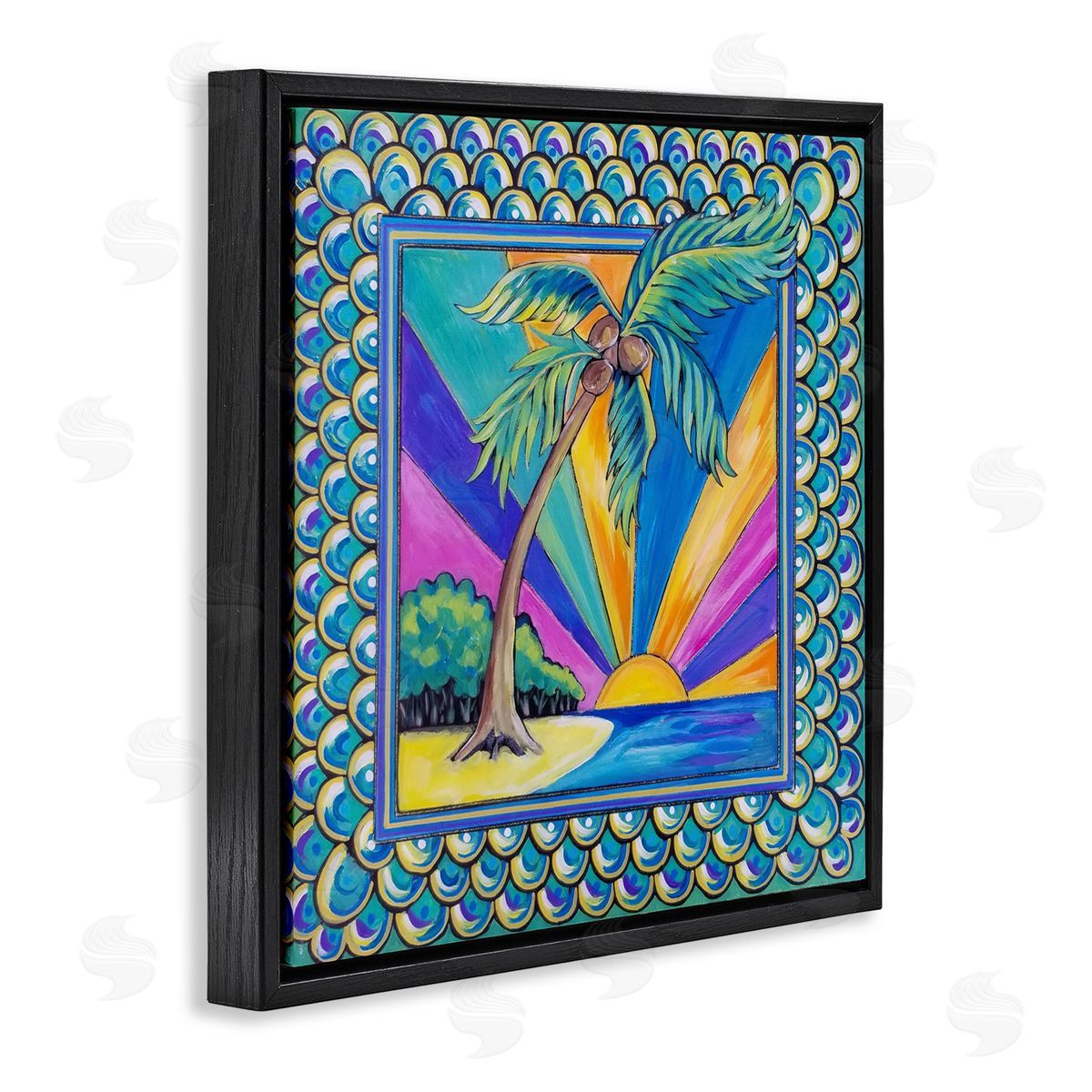 Nettie Price | Sun Rays & Palm Tree with Border