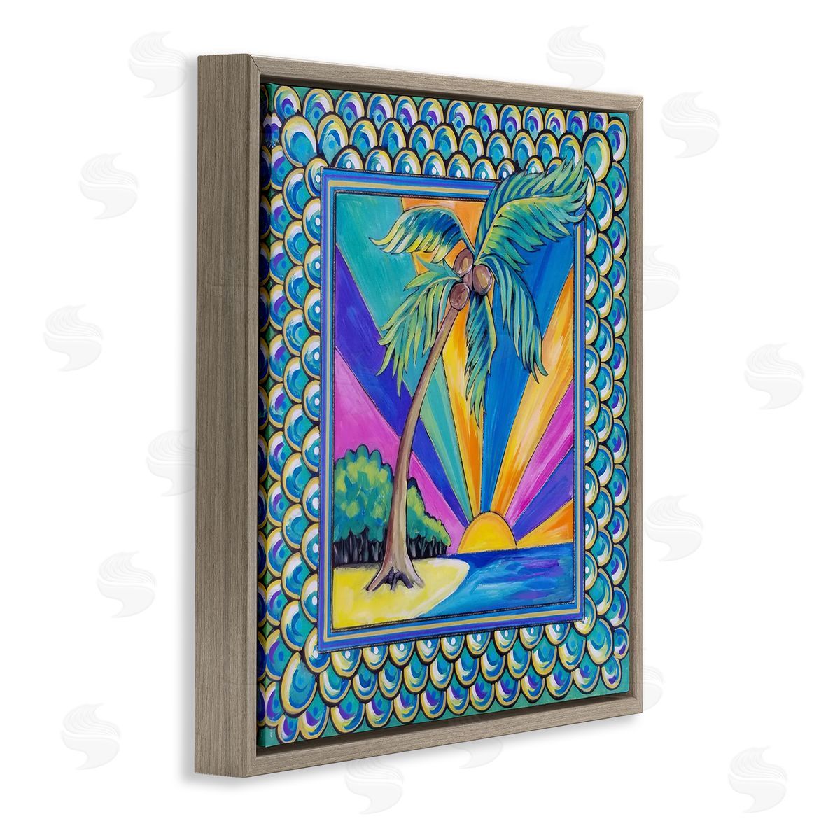 Nettie Price | Sun Rays & Palm Tree with Border