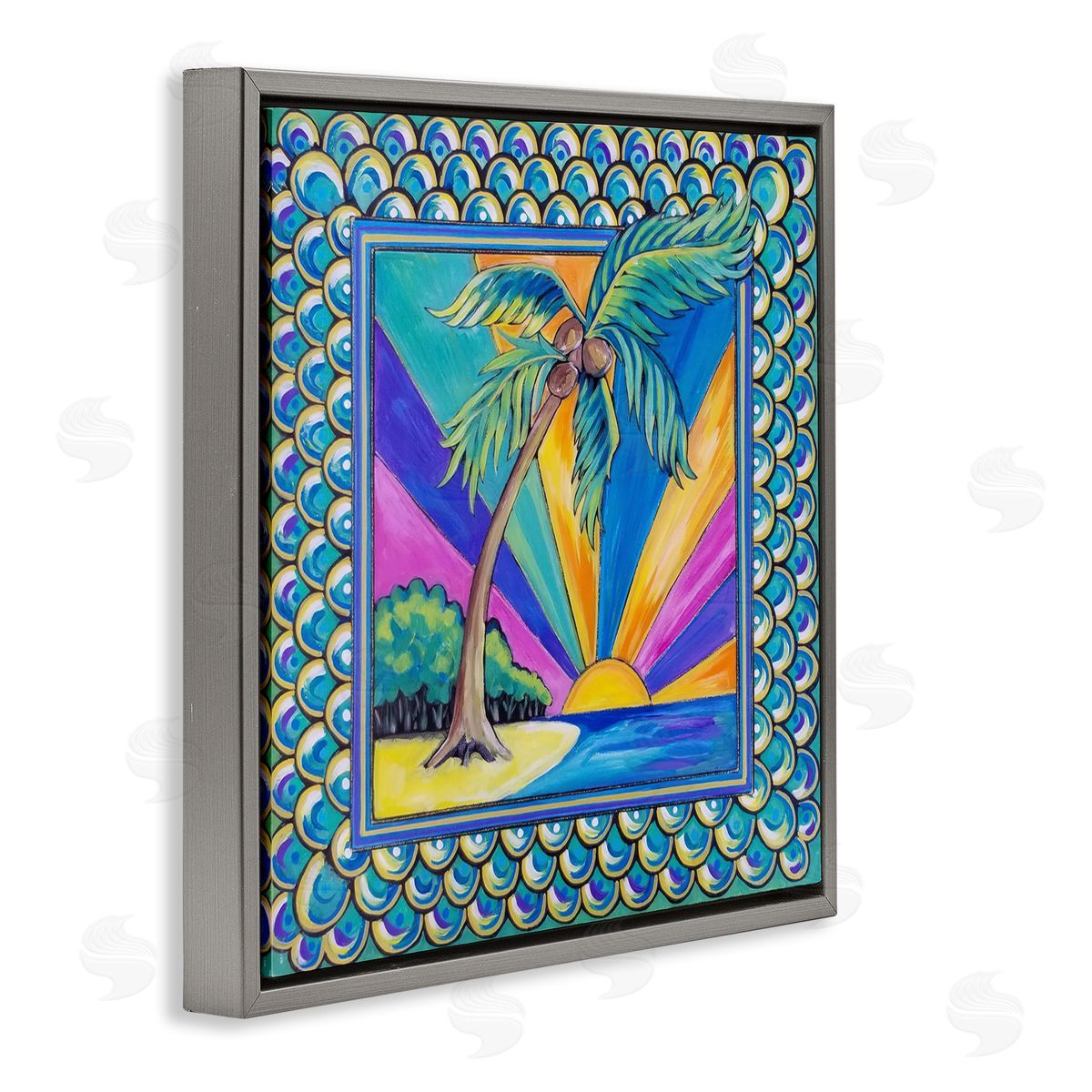 Nettie Price | Sun Rays & Palm Tree with Border