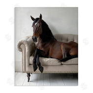 Lettered and Lined | Horse Lounging on Sofa