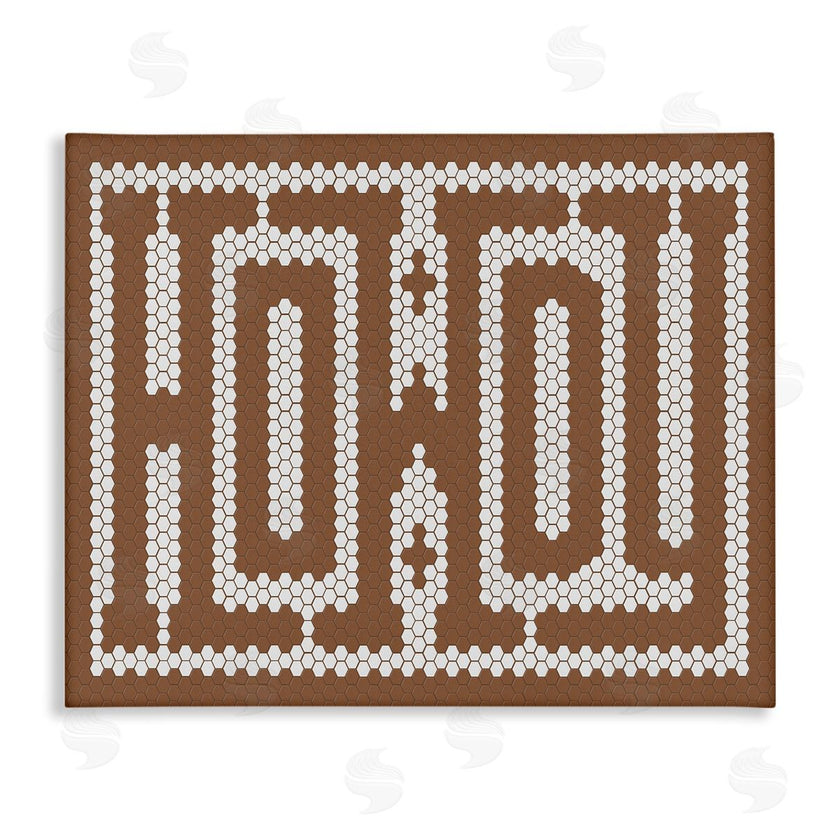 Lettered and Lined | Mosaic Style Howdy in Brown
